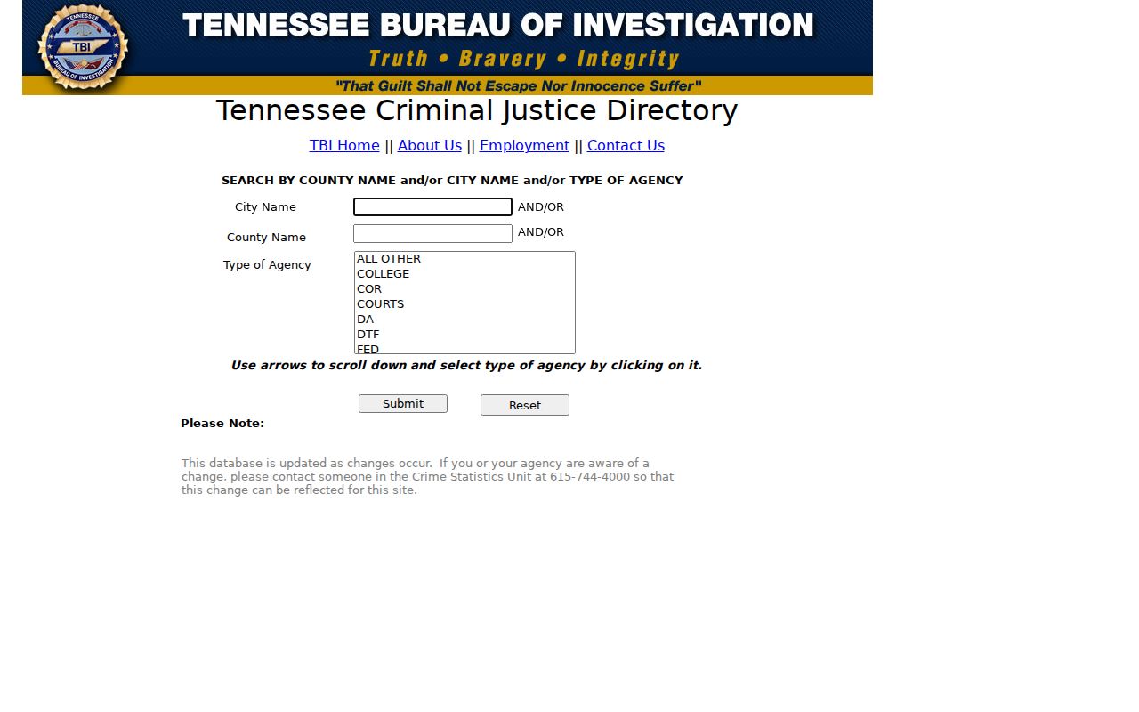 Benton criminal records agency directory search