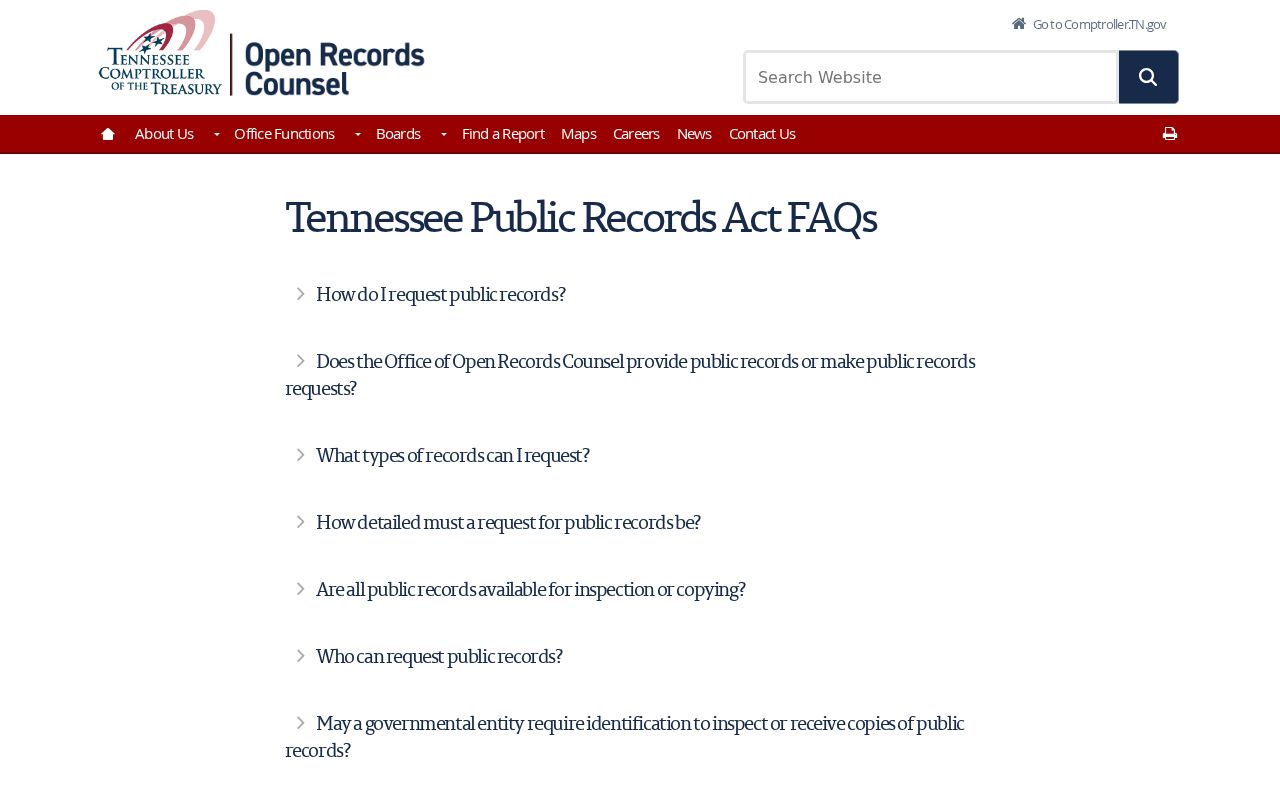 Polk County arrest records Tennessee Public Records Act FAQ