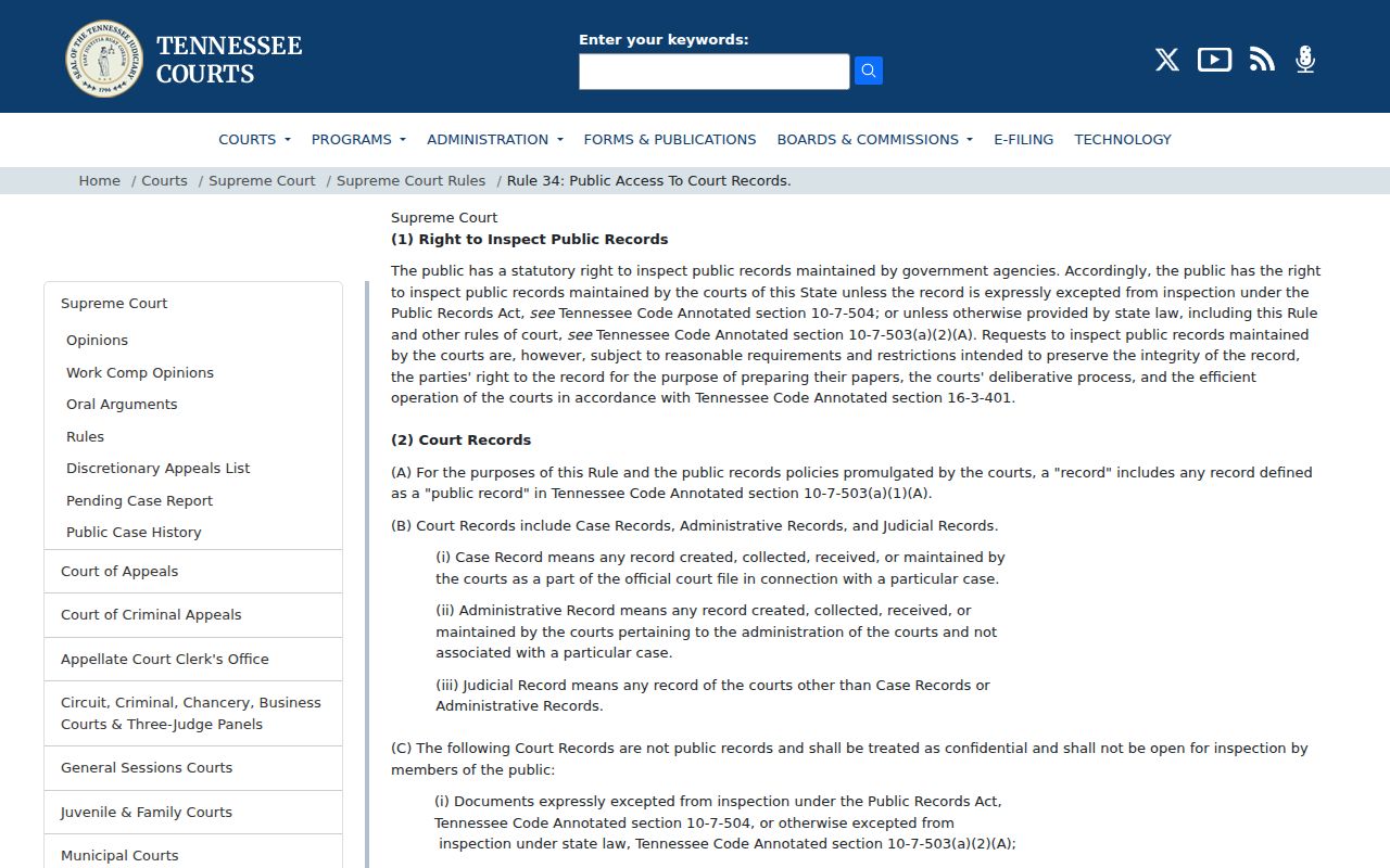 Polk County criminal court case public access rule